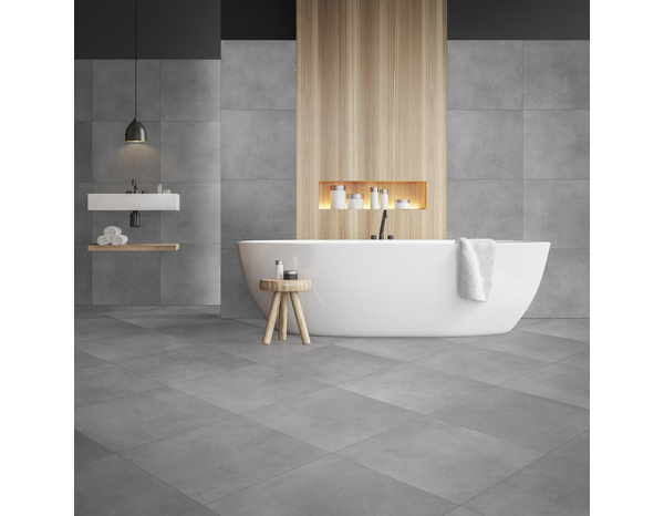 Carrelage de sol intérieur "Konkrete" gris - l. 42 x L. 42 cm - Cooke and Lewis - Brico Dépôt