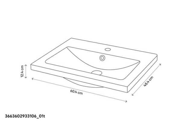 Plan vasque céramique noir "Napold" L. 60 cm - Cooke and Lewis - Brico Dépôt