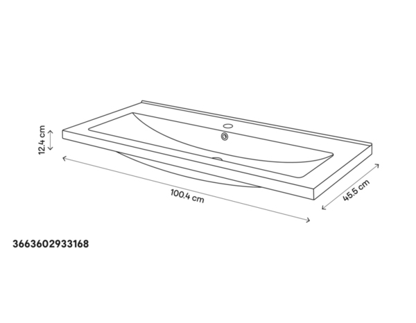 Plan vasque céramique noir "Napold" L. 100 cm - Cooke and Lewis - Brico Dépôt