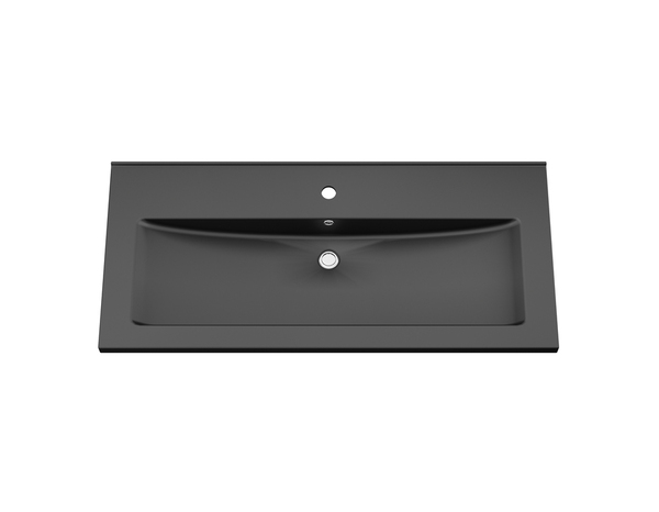 Plan vasque céramique noir "Napold" L. 100 cm - Cooke and Lewis - Brico Dépôt
