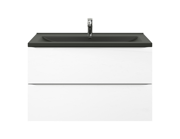 Plan vasque céramique noir "Napold" L. 100 cm - Cooke and Lewis - Brico Dépôt