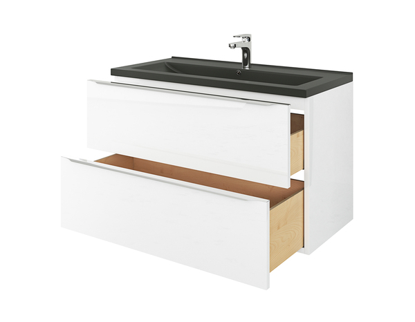 Plan vasque céramique noir "Napold" L. 100 cm - Cooke and Lewis - Brico Dépôt