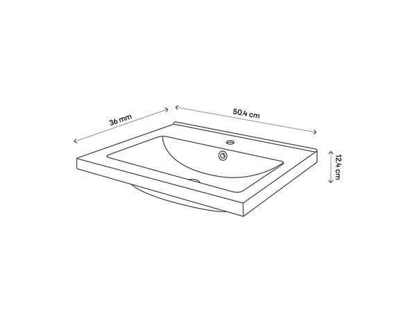 Plan vasque céramique noir "Napold" L. 50 cm x P. 36 cm - Cooke and Lewis - Brico Dépôt