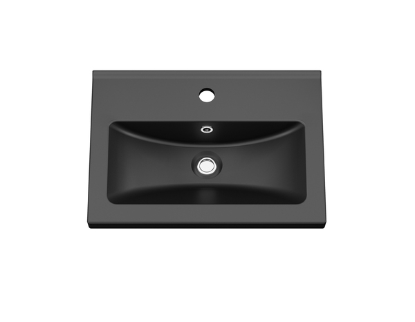 Plan vasque céramique noir "Napold" L. 50 cm x P. 36 cm - Cooke and Lewis - Brico Dépôt
