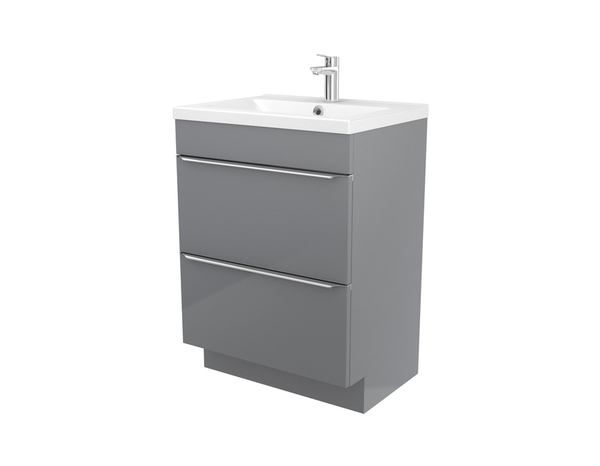 Meuble sous vasque à poser gris Idalie L. 60 x H. 82 x P. 45 cm - Cooke and Lewis - Brico Dépôt