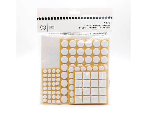 Assortiment de 133 patins en feutre blanc - Diall - Brico Dépôt