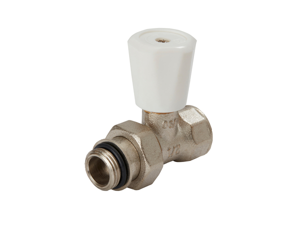 Robinet de radiateur manuel droit en laiton nickelé - 15x21 - Brico Dépôt