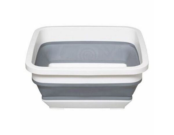 Bassine rétractable 8 L blanche et grise L. 32 x l. 5 x H. 32 cm. - Brico Dépôt