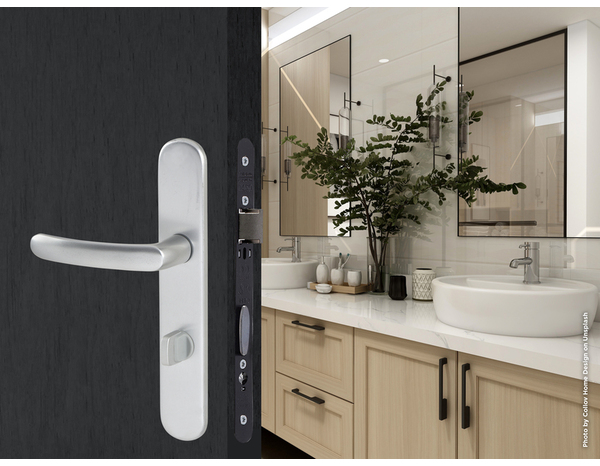 Ensemble de porte entraxe 165 mm avec serrure à condamnation "budget 165 tcd" - Assa Abloy - Brico Dépôt