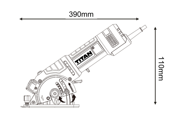 Mini scie circulaire filaire 500 W - Titan - Brico Dépôt