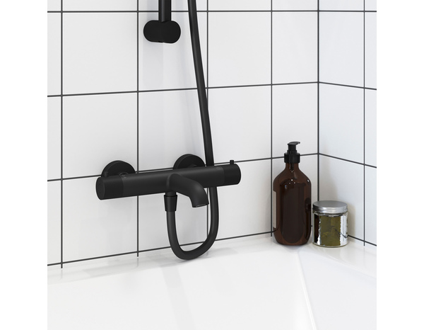 Mitigeur bain/douche thermostatique noir "Livie" - Cooke and Lewis - Brico Dépôt
