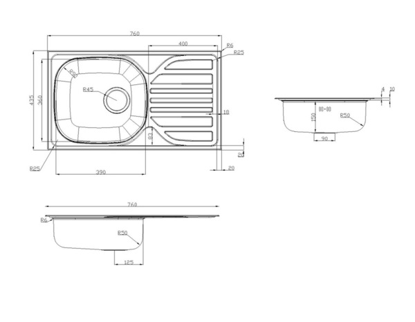 Évier de cuisine inox lisse "Turing" - 1 cuve - Brico Dépôt