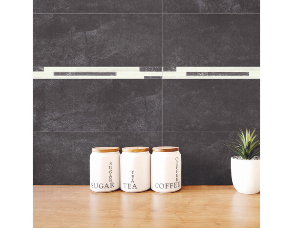 Carrelage mural "Horace" gris anthracite - l. 20 x L. 50 cm - Cooke and Lewis - Brico Dépôt