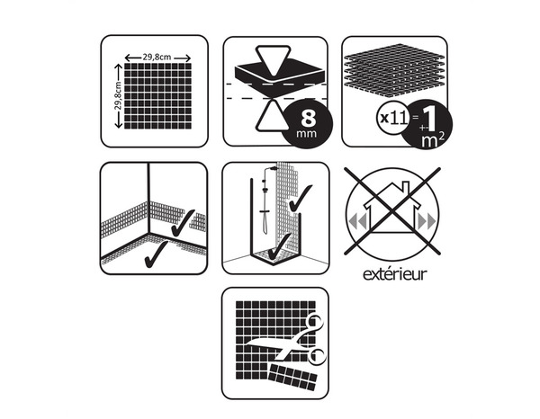 Mosaïque céramique "Mariande" multicolore - l. 29,8 x L. 29,8 cm - Cooke and Lewis - Brico Dépôt