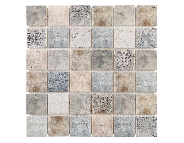 Mosaïque Travertin pierre naturelle "Ephese" beige - l. 30,2 x L. 30,2 cm - Cooke and Lewis - Brico Dépôt