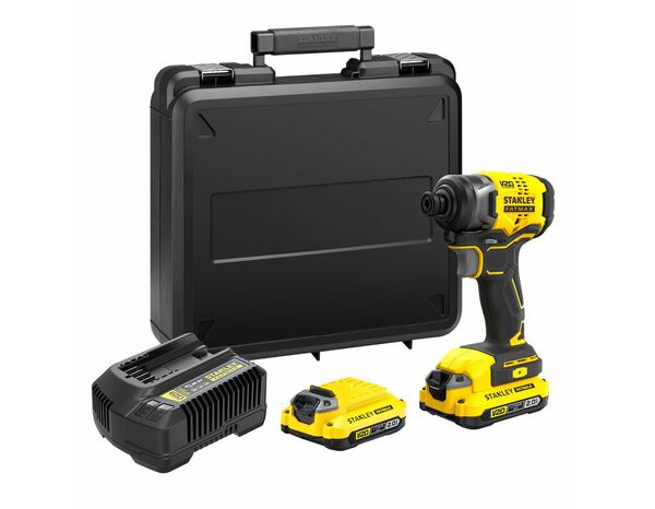 Visseuse à impacts V20 moteur Brushless 170 Nm 18 V + 2 Batteries 2 Ah - Stanley Fatmax - Brico Dépôt