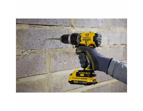 Perceuse - visseuse à percussion V20 moteur Brushless 80 Nm 18 V + 2 batteries 2 Ah - Stanley Fatmax - Brico Dépôt