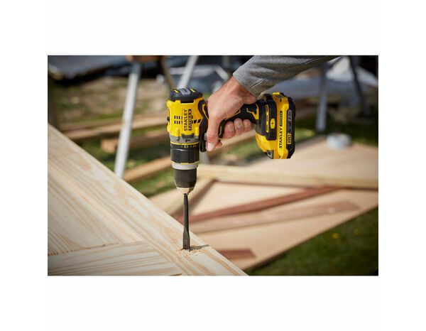 Perceuse - visseuse à percussion V20 moteur Brushless 80 Nm 18 V + 2 batteries 2 Ah - Stanley Fatmax - Brico Dépôt