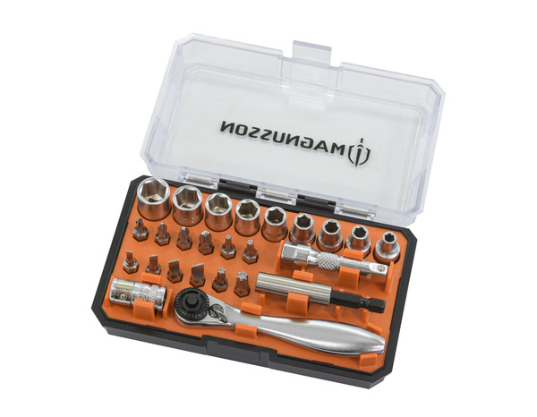 Coffret de 25 douilles en chrome-vanadium trempé 1/4 - MAGNUSSON - Brico Dépôt
