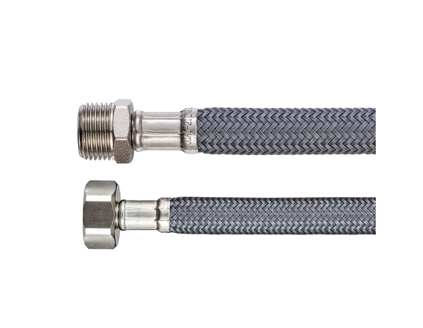 Flexible d'alimentation en eau 30 cm - Mâle/Femelle Filetage entrée 15x21 - Filetage sortie 12x17 - Brico Dépôt