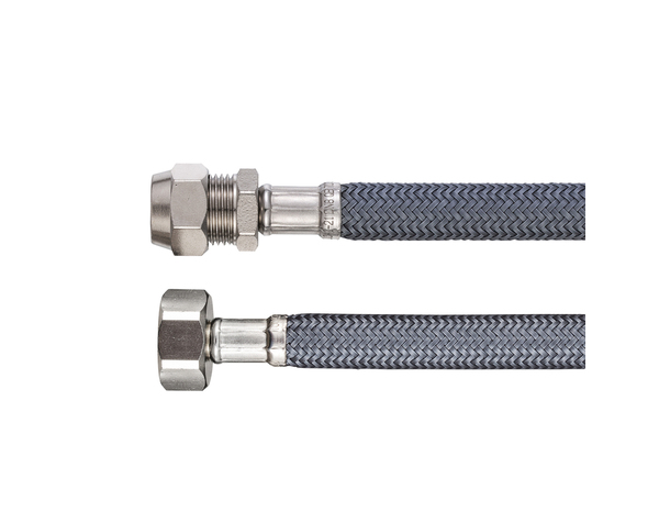 Flexible d'alimentation en eau 30 cm - Filetage entrée Femelle 12x17 / Sortie Bicône diamètre 10 - Brico Dépôt