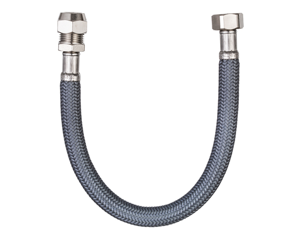 Flexible d'alimentation en eau 30 cm - Filetage entrée Femelle 12x17 / Sortie Bicône diamètre 12 - Brico Dépôt