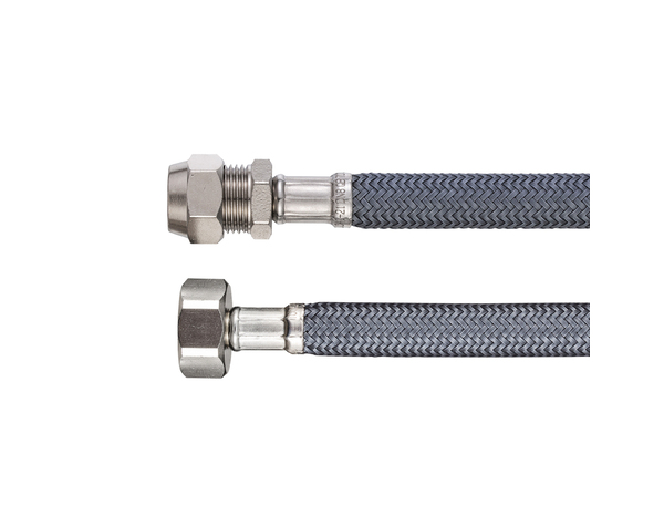 Flexible d'alimentation en eau 30 cm - Filetage entrée Femelle 12x17 / Sortie Bicône diamètre 12 - Brico Dépôt