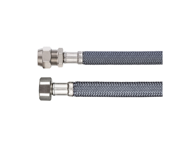 Flexible d'alimentation en eau 30 cm - Filetage entrée Femelle 15x21 / Sortie Bicône diamètre 12 - Brico Dépôt