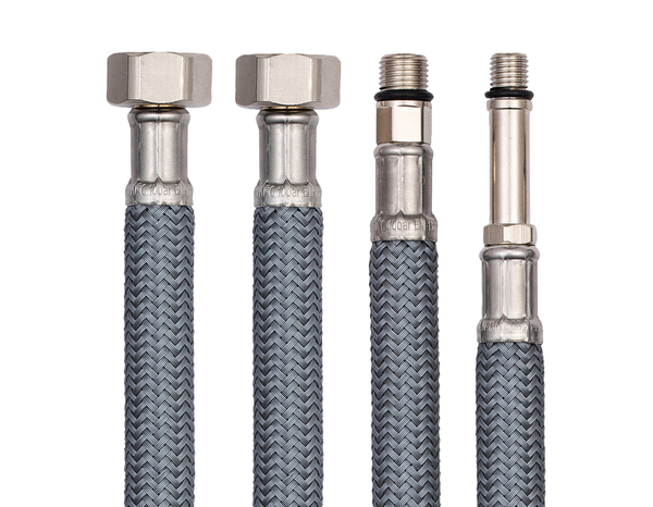 Flexible d'alimentation en eau 30 cm - Mâle/Femelle Filetage entrée 10/100 - Filetage sortie 12x17 - Brico Dépôt