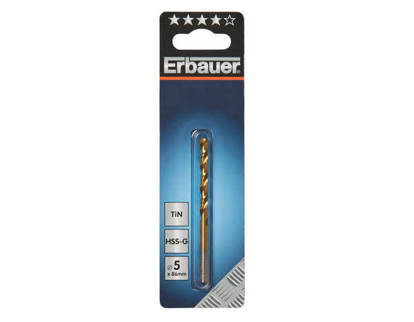 Foret en acier pour multi-matériaux tin, Diam. 5 x 86 mm - Erbauer - Brico Dépôt