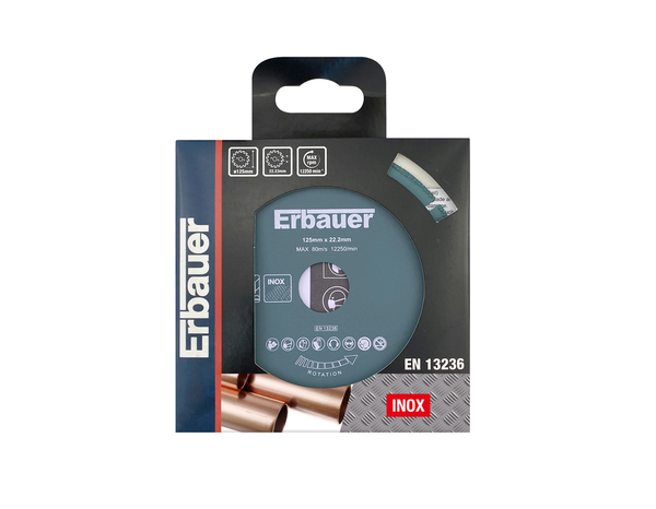 Disque en diamant pour aciers doux, Diam. 125 x 22.23 mm - Erbauer - Brico Dépôt