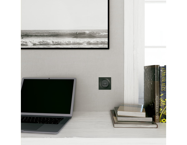 Prise chargeur double USB "Odace" anthracite - Brico Dépôt