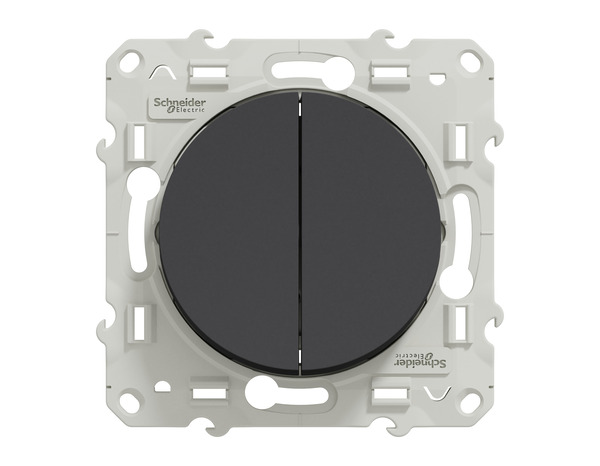 Double interrupteur va-et-vient "Odace" anthracite - Brico Dépôt