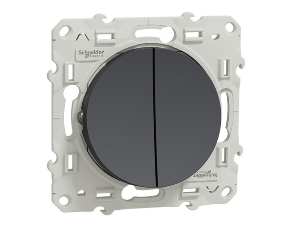 Double interrupteur va-et-vient "Odace" anthracite - Brico Dépôt