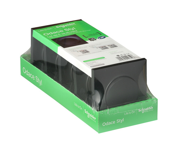 Lot de 5 interrupteurs va-et-vient complet "Odace" anthracite - Brico Dépôt