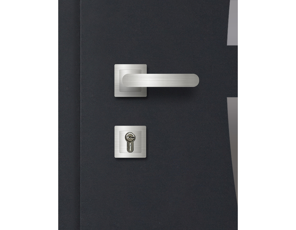 Porte entrée métal gris "Hati" H. 215 x l. 90 droite - GEOM - Brico Dépôt