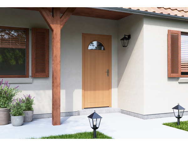 Porte entrée bois Méranti "Arya" H. 215 x l. 90 droit - GEOM - Brico Dépôt