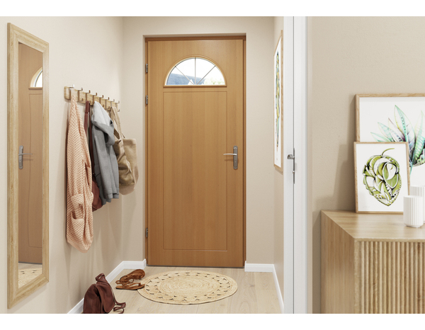 Porte entrée bois Méranti "Arya" H. 215 x l. 90 droit - GEOM - Brico Dépôt