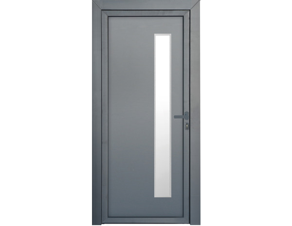 Porte entrée PVC gris "Elen" H. 215 x l. 90 gauche - Brico Dépôt