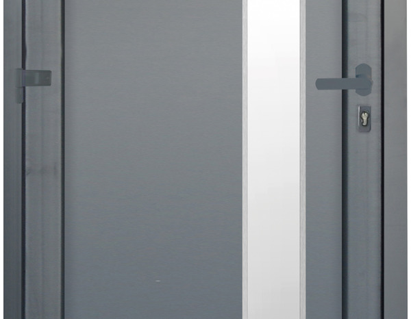 Porte entrée PVC gris "Elen" H. 215 x l. 90 gauche - Brico Dépôt