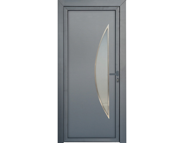 Porte entrée PVC gris "Ferla" H. 215 x l. 90 gauche - GEOM - Brico Dépôt