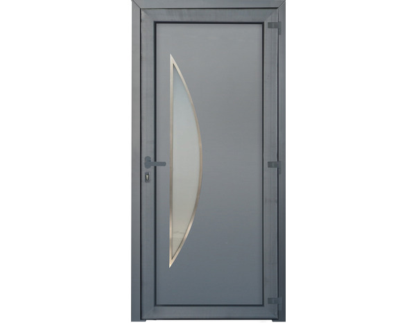 Porte entrée PVC gris "Ferla" H. 215 x l. 90 gauche - GEOM - Brico Dépôt