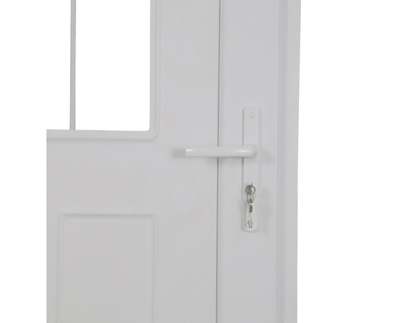 Porte entrée PVC blanc "Ogus" H. 215 x l. 90 droite - Brico Dépôt