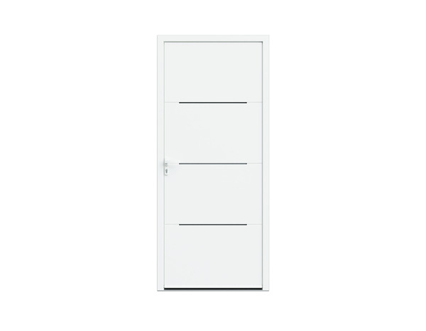 Porte d'entrée aluminium blanc "Mahe" H. 215 x l. 90 droite - GEOM - Brico Dépôt