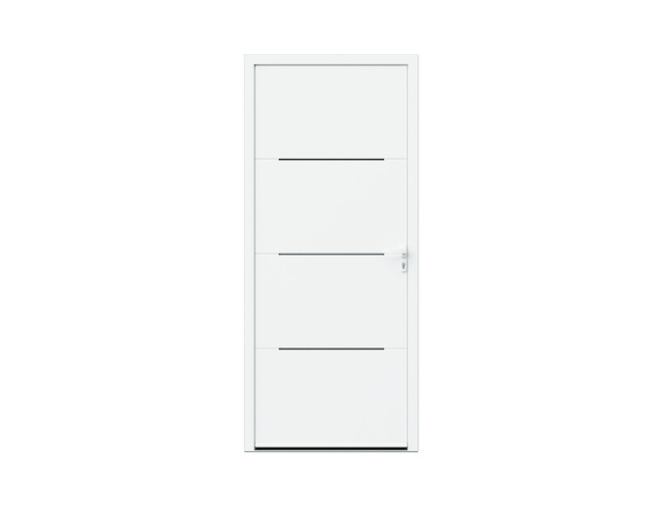 Porte d'entrée aluminium blanc "Mahe" H. 215 x l. 90 gauche - GEOM - Brico Dépôt