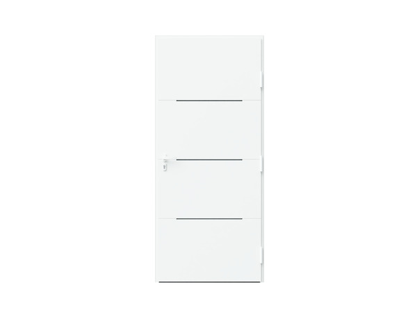 Porte d'entrée aluminium blanc "Mahe" H. 215 x l. 90 gauche - GEOM - Brico Dépôt