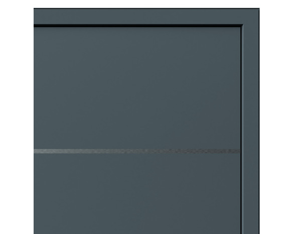 Porte d'entrée aluminium gris "Loras" H. 215 x l. 90 gauche - GEOM - Brico Dépôt