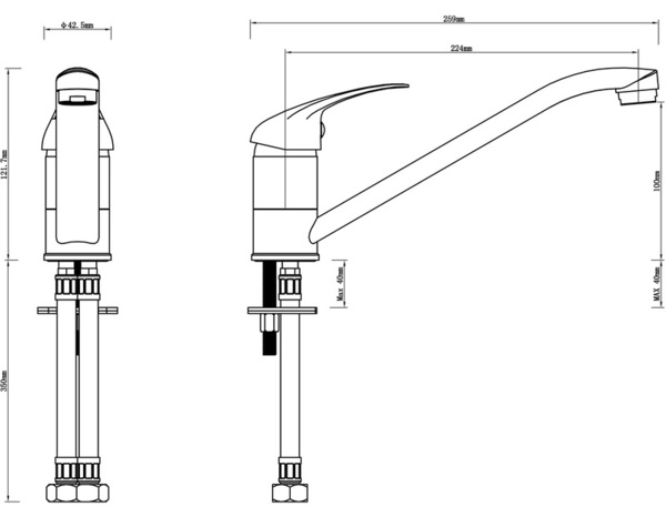 Mitigeur évier de cuisine "Brigg" - H. 12,1 cm - Brico Dépôt