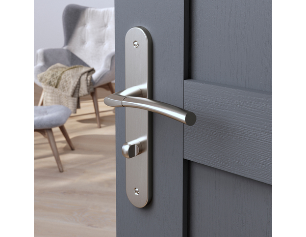 Poignée de porte "Helmic" avec serrure à condamnation - Entraxe 195 mm - Cooke and Lewis - Brico Dépôt