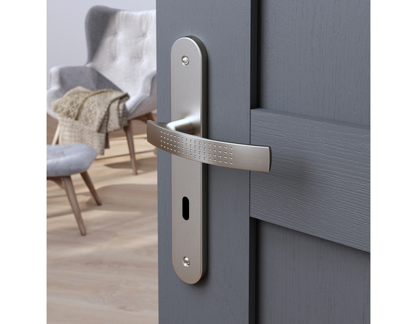 Poignée de porte "Edric" avec trou pour clé - Entraxe 195 mm - Cooke and Lewis - Brico Dépôt